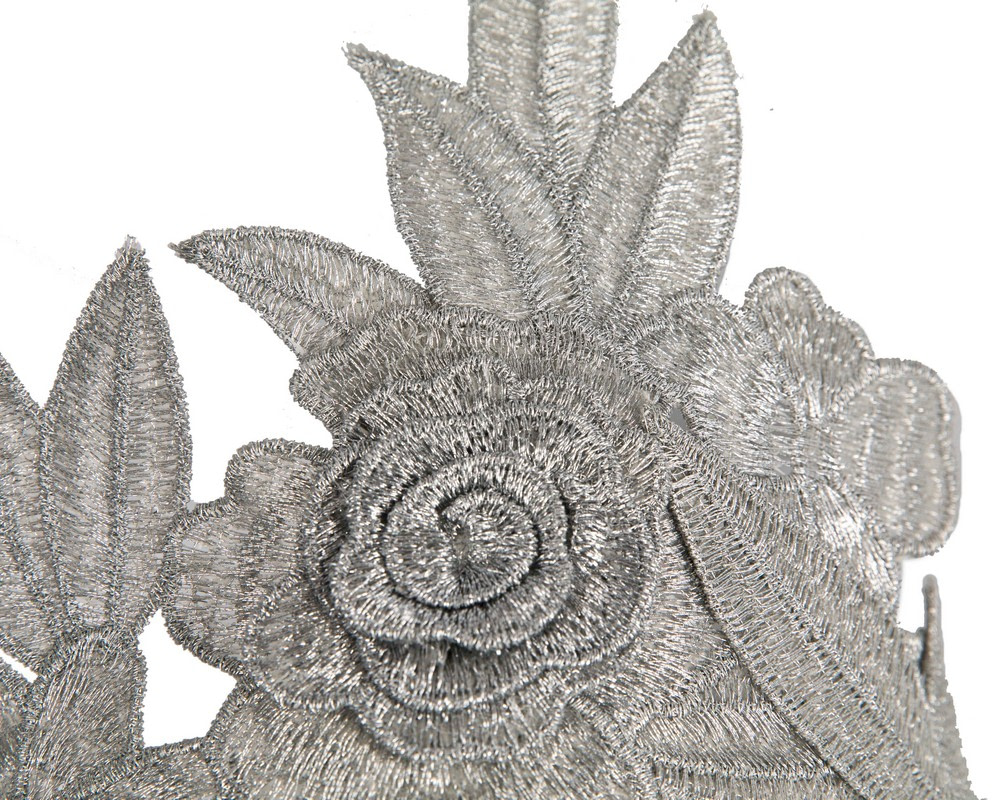 Silver lace crown fascinator by Max Alexander - Image 3