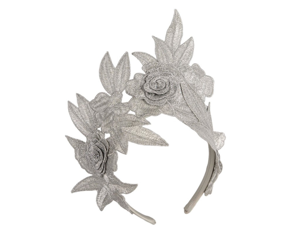 Silver lace crown fascinator by Max Alexander - Image 2