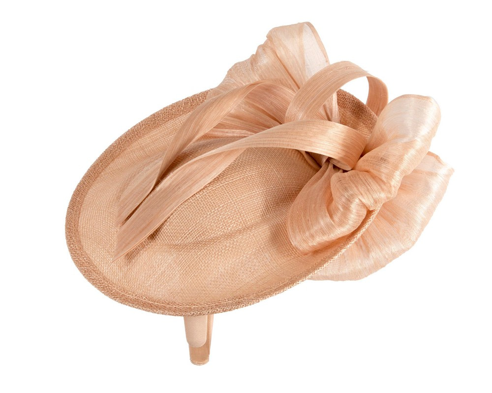Nude plate fascinator with bow by Fillies Collection - Fascinators.com.au Nude plate fascinator with bow by Fillies Collection - Image 4