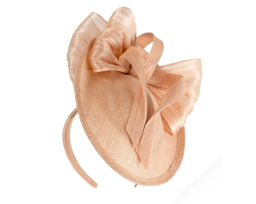 Nude plate fascinator with bow by Fillies Collection - Fascinators.com.au Nude plate fascinator with bow by Fillies Collection - Image 2