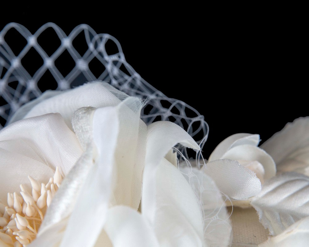 Cream winter racing flower headband by Fillies Collection - Fascinators.com.au Cream winter racing flower headband by Fillies Collection - Image 3