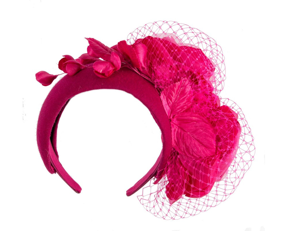 Fuchsia winter racing flower headband by Fillies Collection - Fascinators.com.au Fuchsia winter racing flower headband by Fillies Collection - Image 4