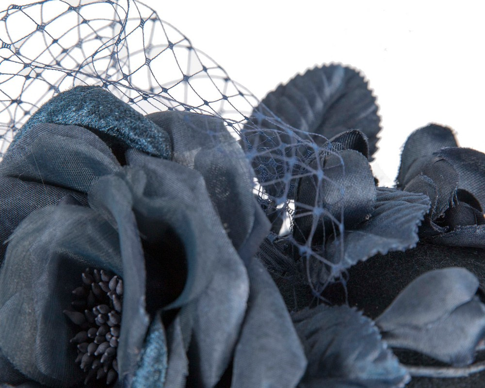 Navy winter racing flower headband by Fillies Collection - Fascinators.com.au Navy winter racing flower headband by Fillies Collection - Image 3