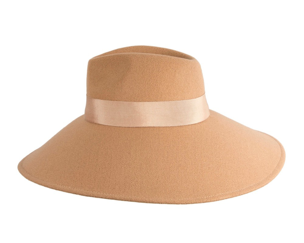 Max Alexander Beige Wide Brim Felt Hat - Fascinators.com.au Max Alexander Beige Wide Brim Felt Hat - Image 3