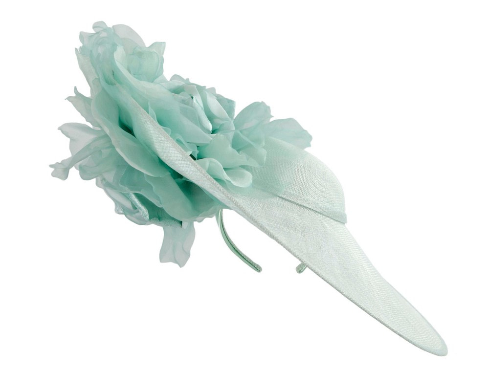 Large aqua racing hatinator by Fillies Collection - Fascinators.com.au Large aqua racing hatinator by Fillies Collection - Image 2