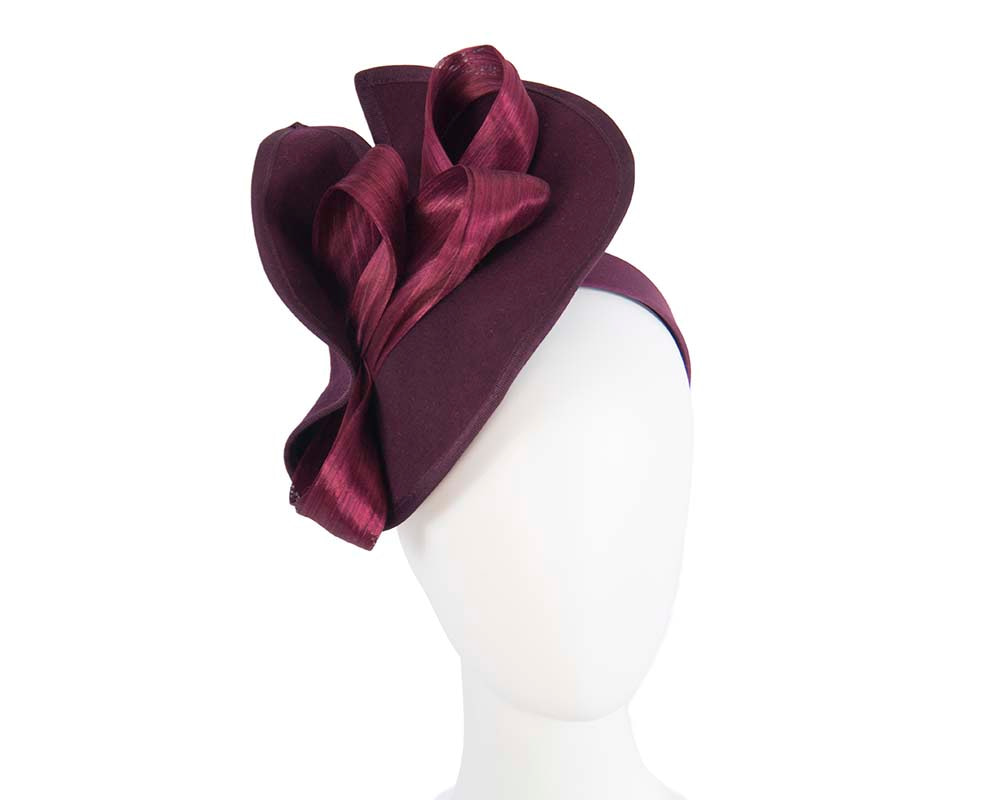 Twisted burgundy winter fascinator by Fillies Collection