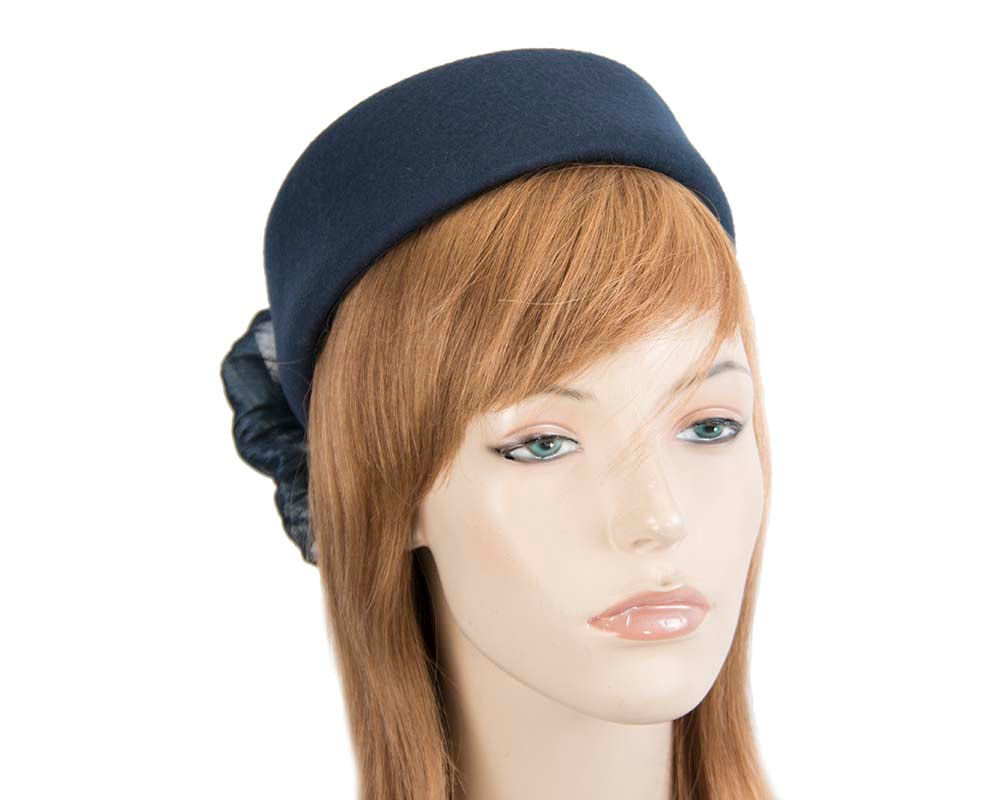 Navy Jackie Onassis felt beret by Fillies Collection