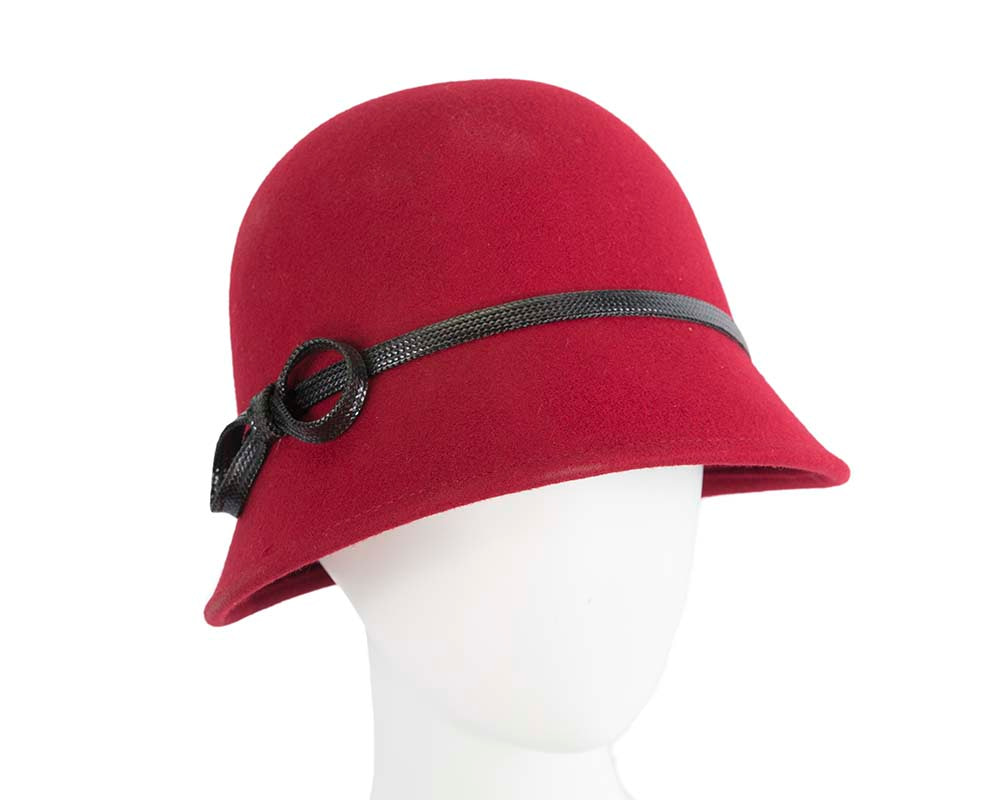 Red felt bucket hat by Max Alexander