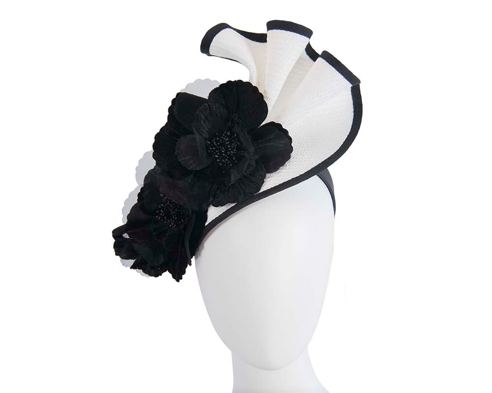 White & black Fillies Collection racing fascinator