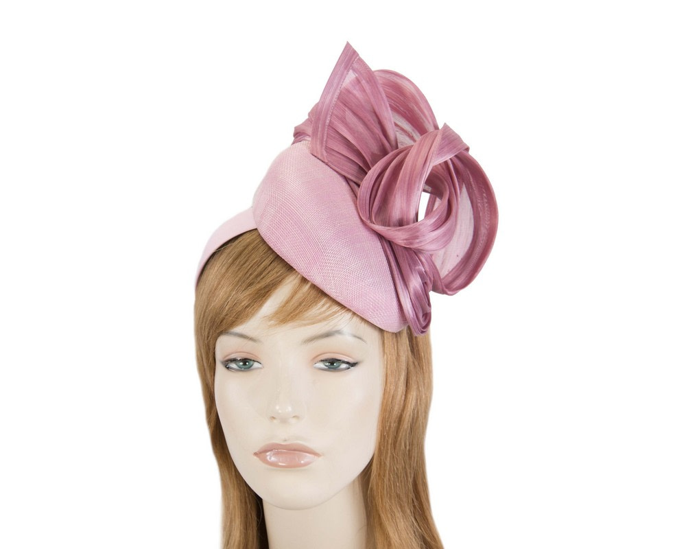 Dusty pink pillbox with silk abaca bow