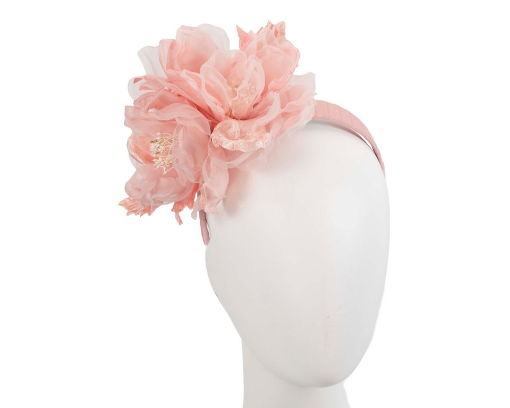 Large pink flower headband fascinator by Fillies Collection