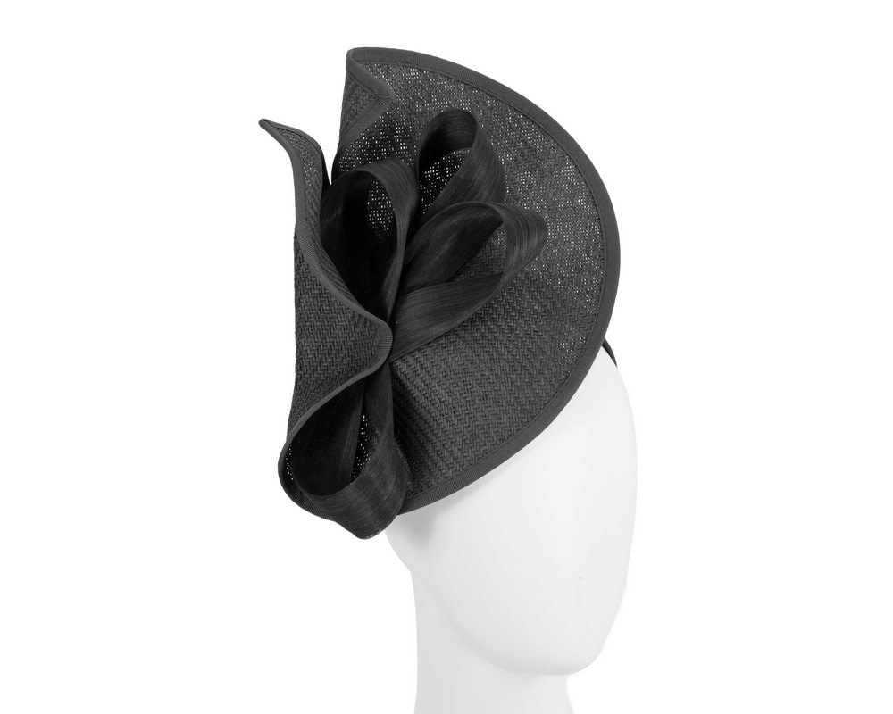 Black designers racing fascinator with bow by Fillies Collection