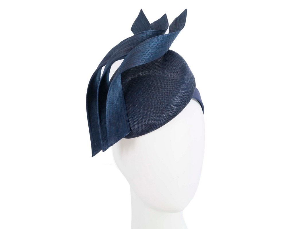 Designers navy pillbox racing fascinator by Fillies Collection