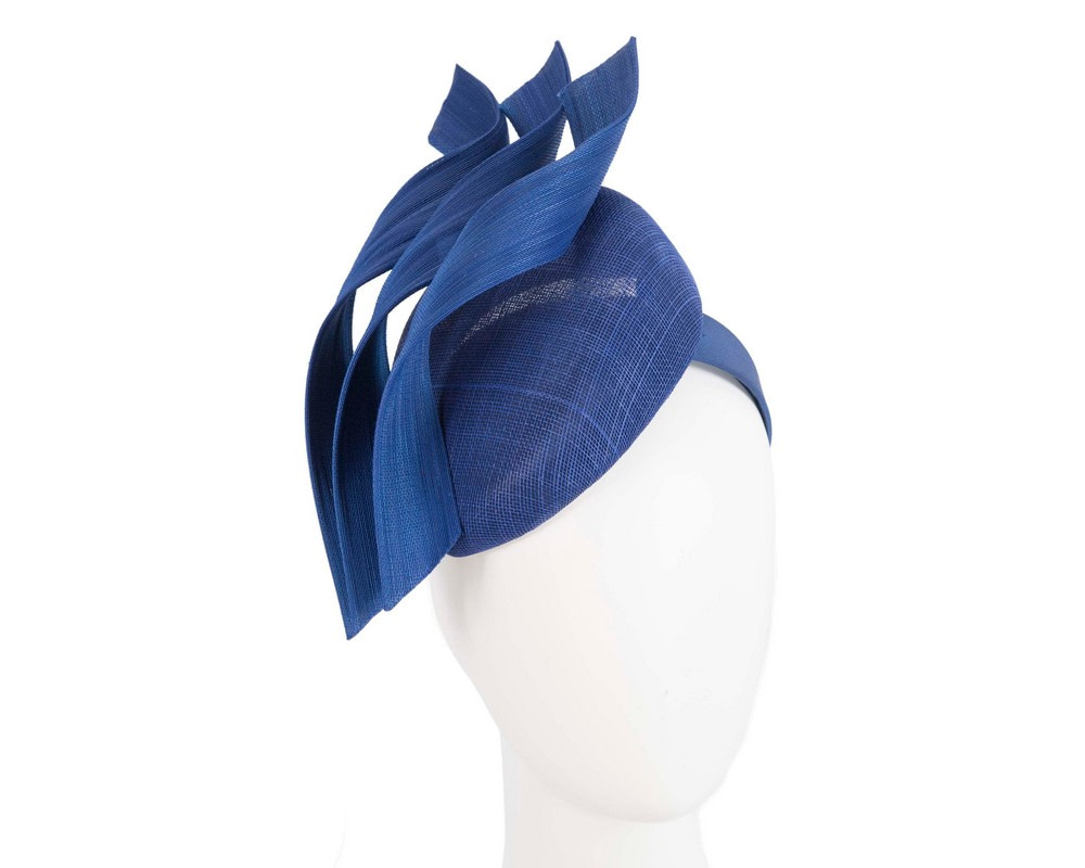 Designers royal blue pillbox racing fascinator by Fillies Collection