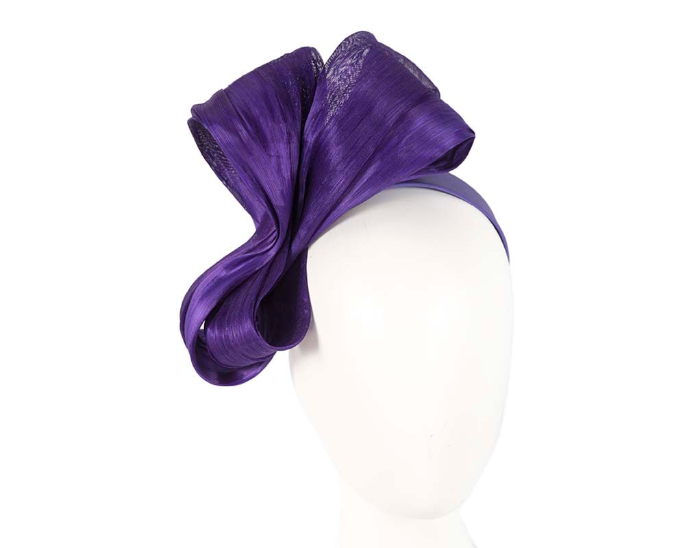 Large purple bow racing fascinator by Fillies Collection