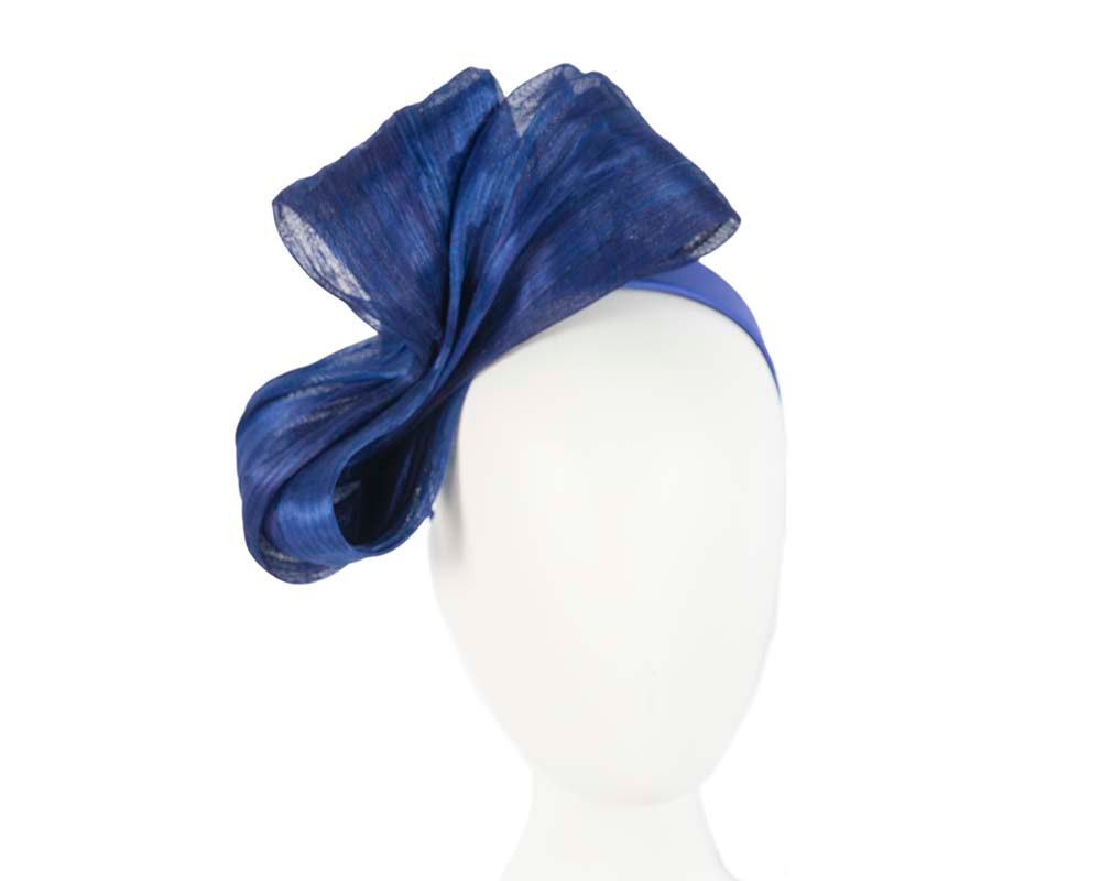 Large royal blue bow racing fascinator by Fillies Collection