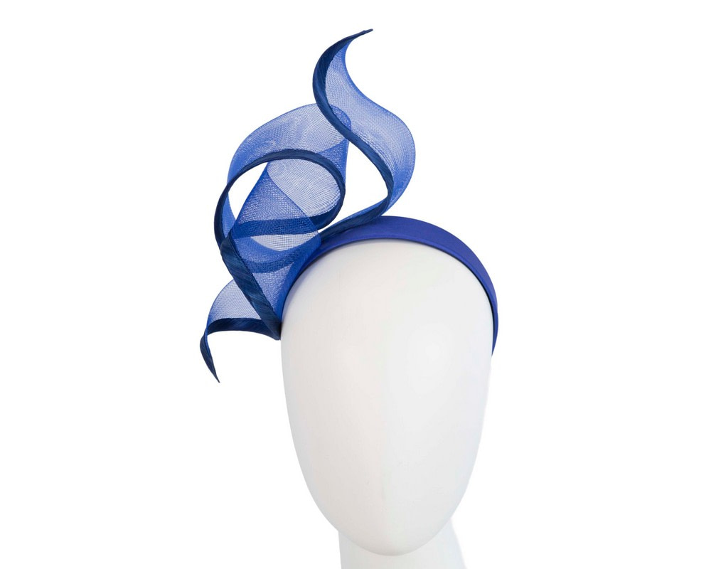 Bespoke royal blue racing fascinator by Fillies Collection