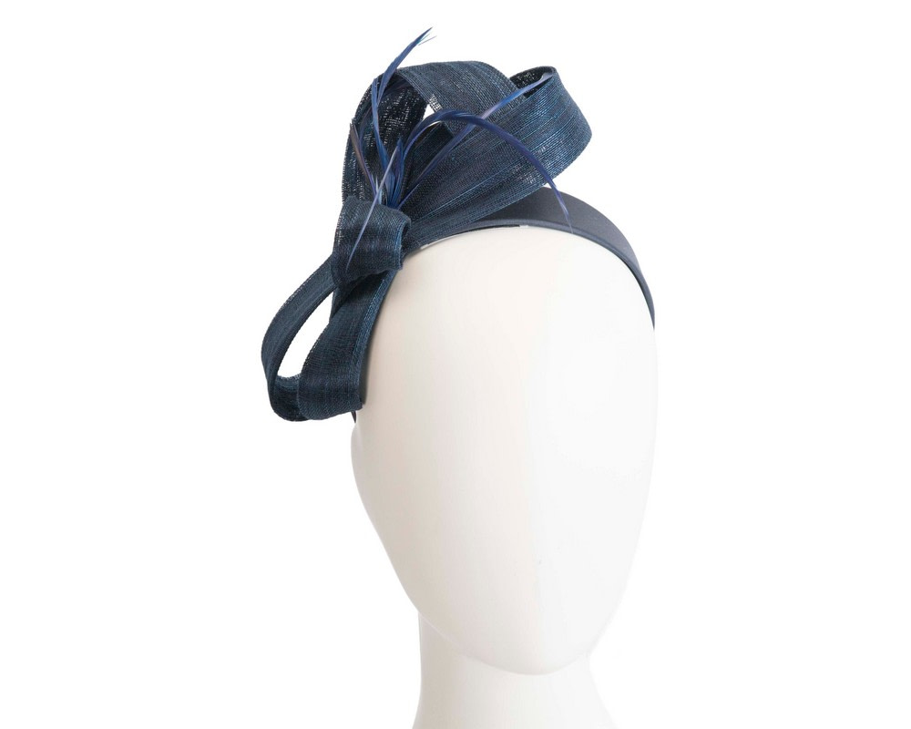 Navy loops & feathers racing fascinator by Fillies Collection