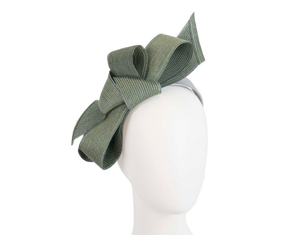 Olive bow fascinator by Max Alexander