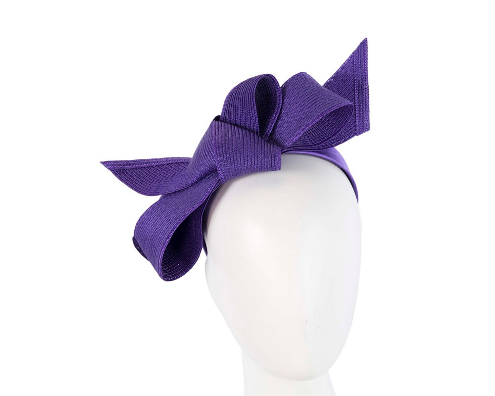 Purple bow fascinator by Max Alexander