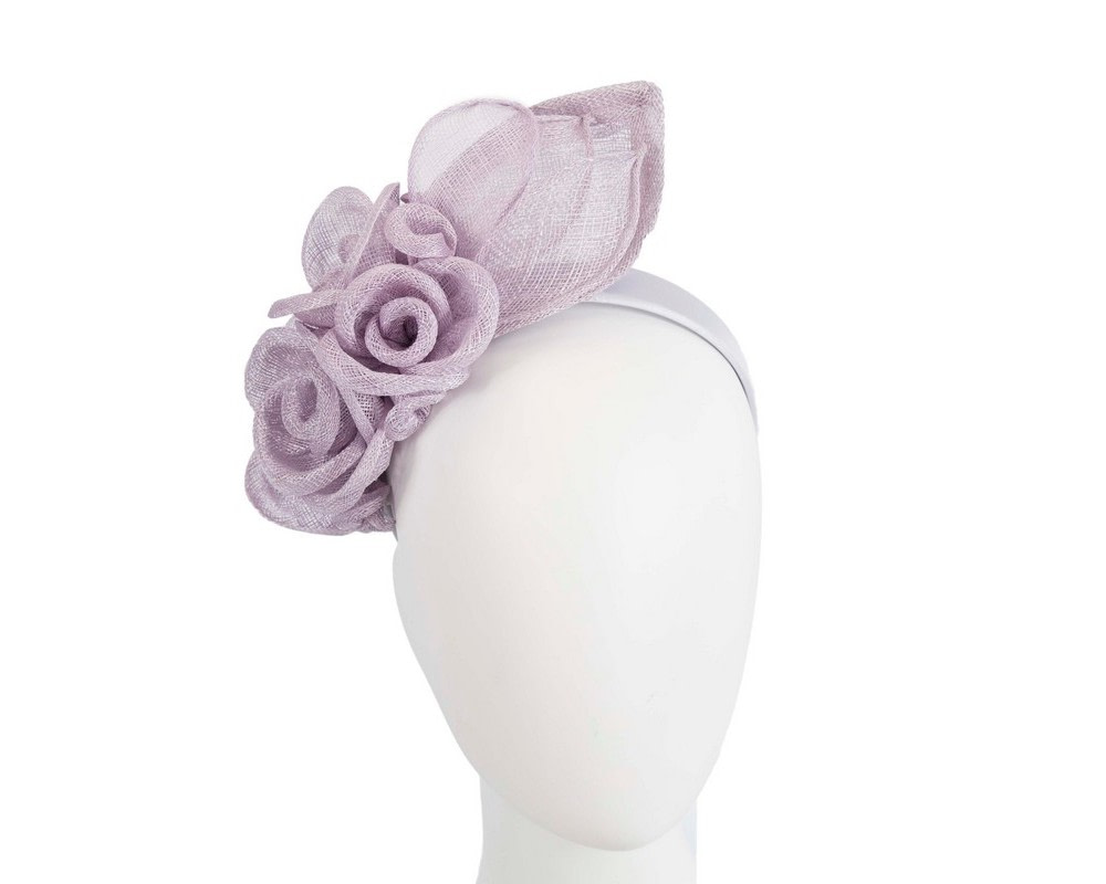 Lilac sinamay flower headband fascinator by Max Alexander