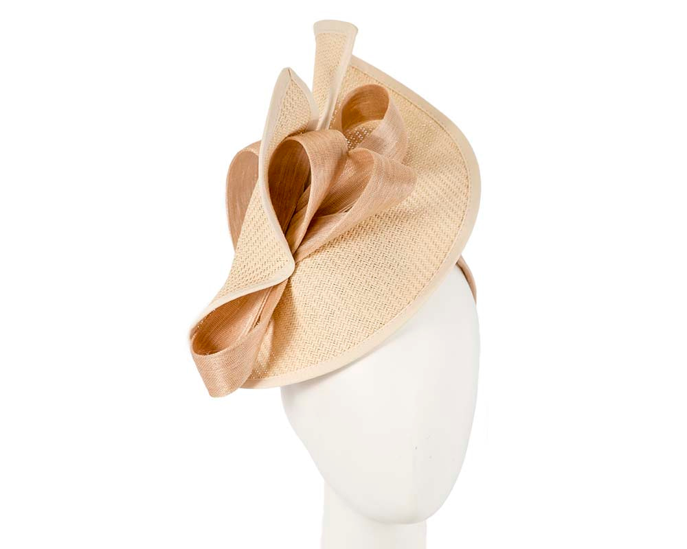 Nude designers racing fascinator with bow by Fillies Collection