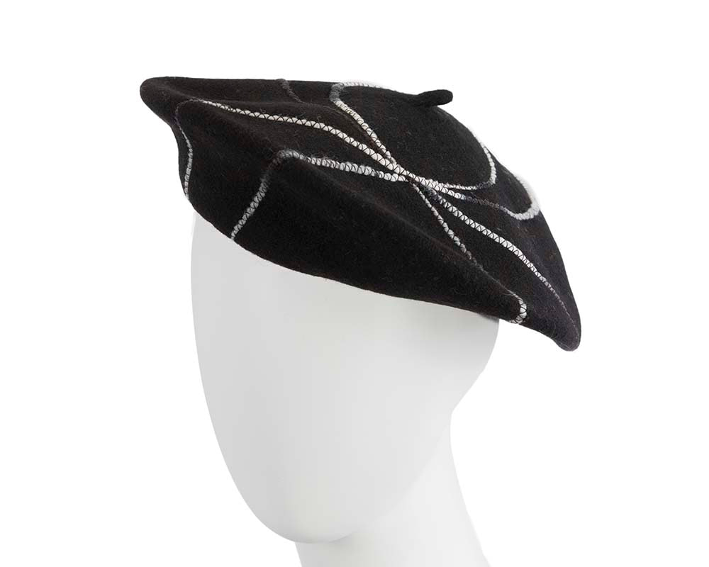 Warm black woolen European Made beret