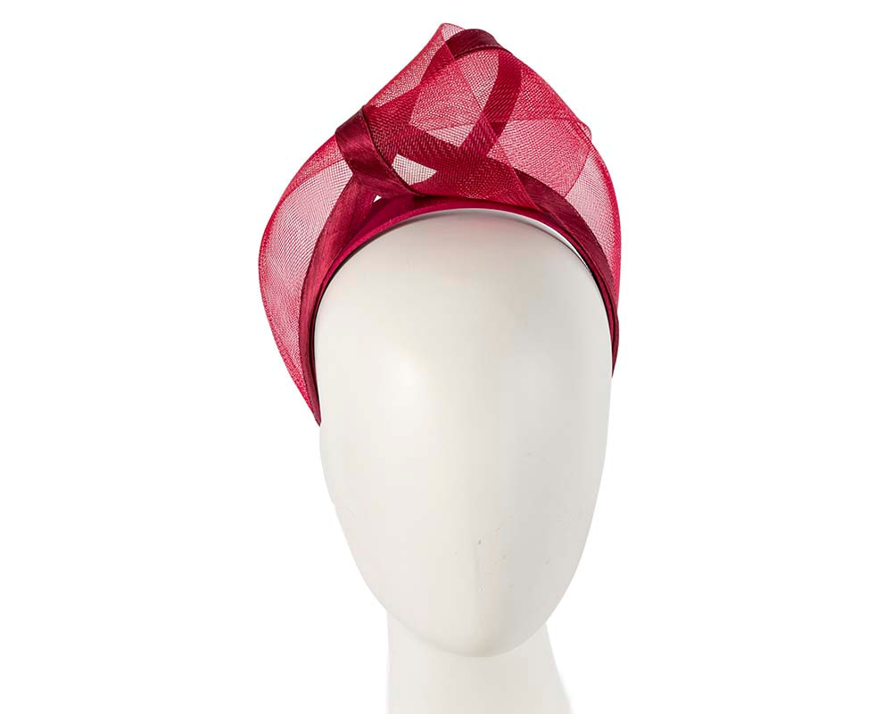 Burgundy wine turban headband by Fillies Collection