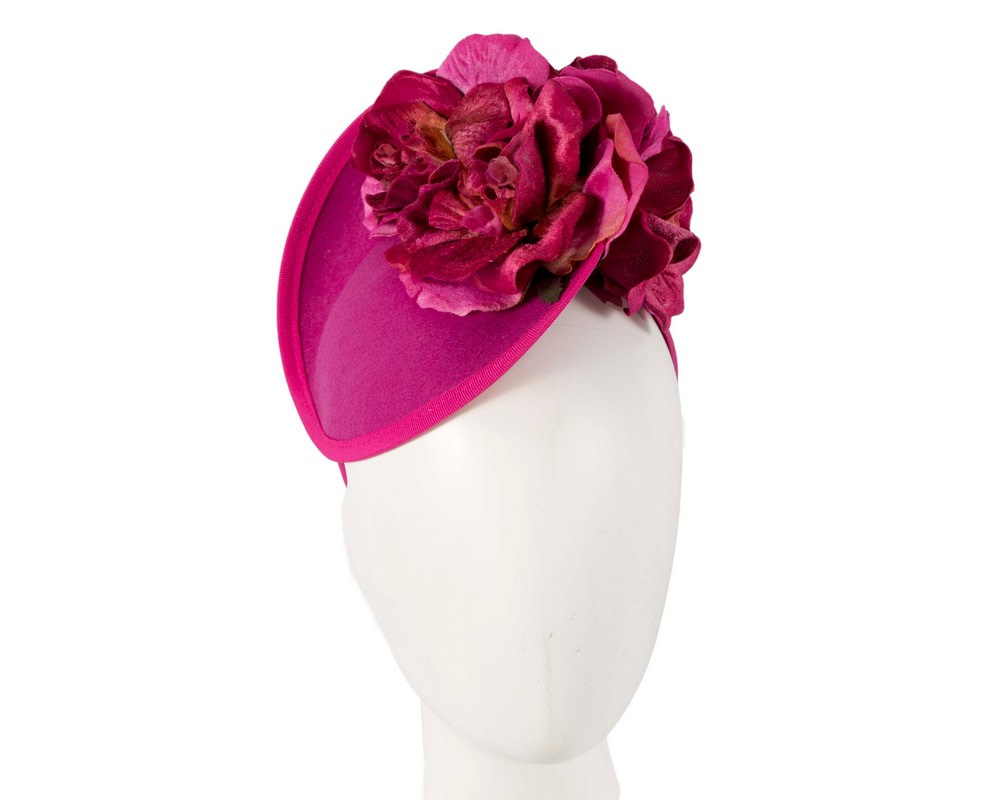 Fuchsia winter racing flower fascinator by Fillies Collection