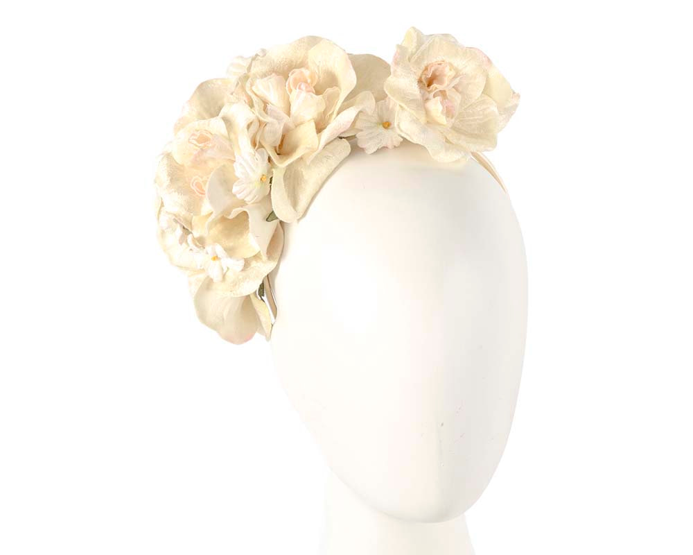 Cream Flower Headband by Max Alexander