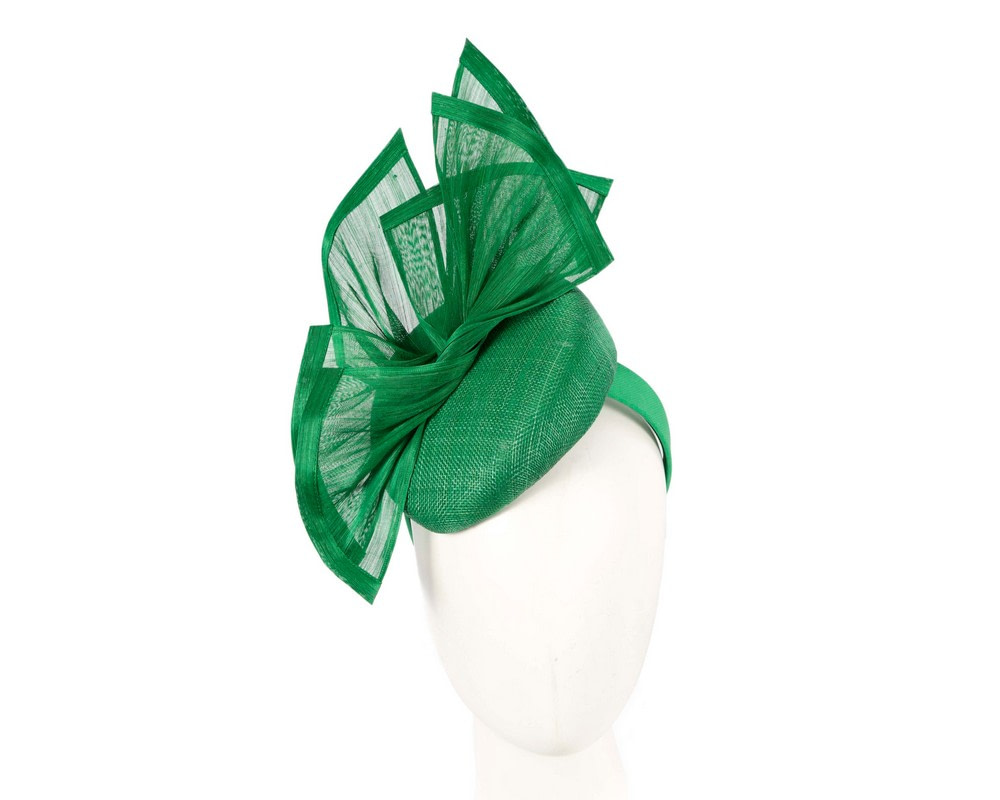 Bespoke green spring racing fascinator pillbox by Fillies Collection