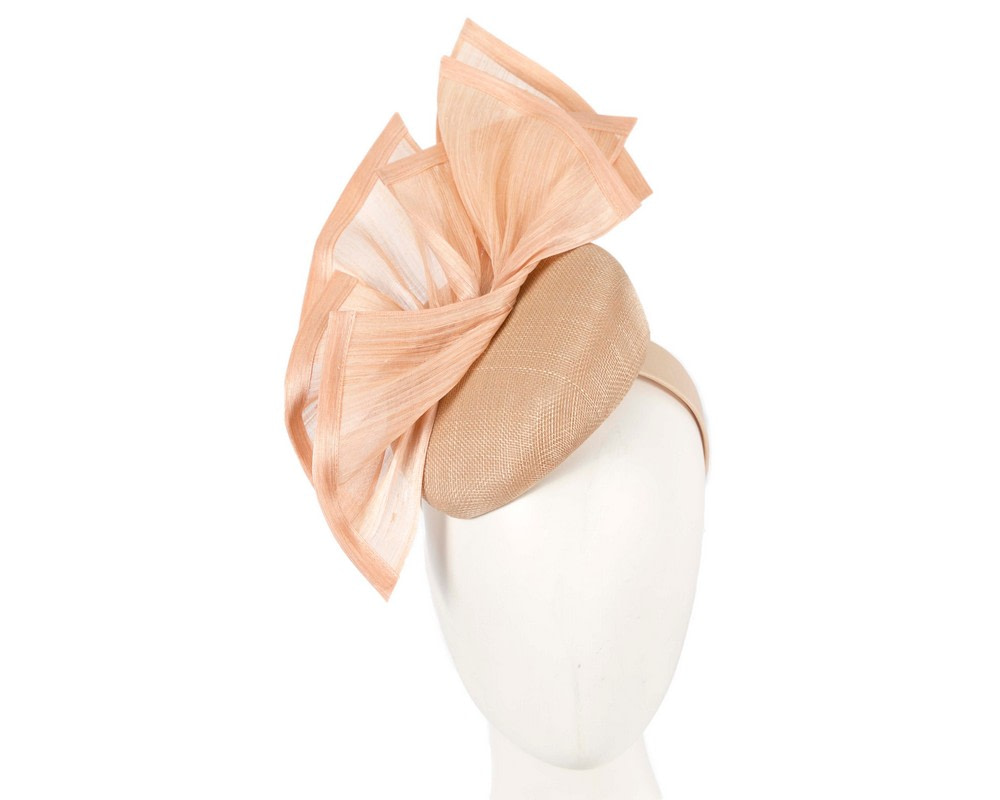 Bespoke nude spring racing fascinator pillbox by Fillies Collection