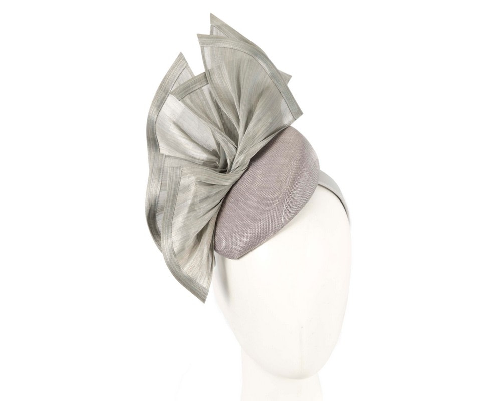 Bespoke silver spring racing fascinator pillbox by Fillies Collection
