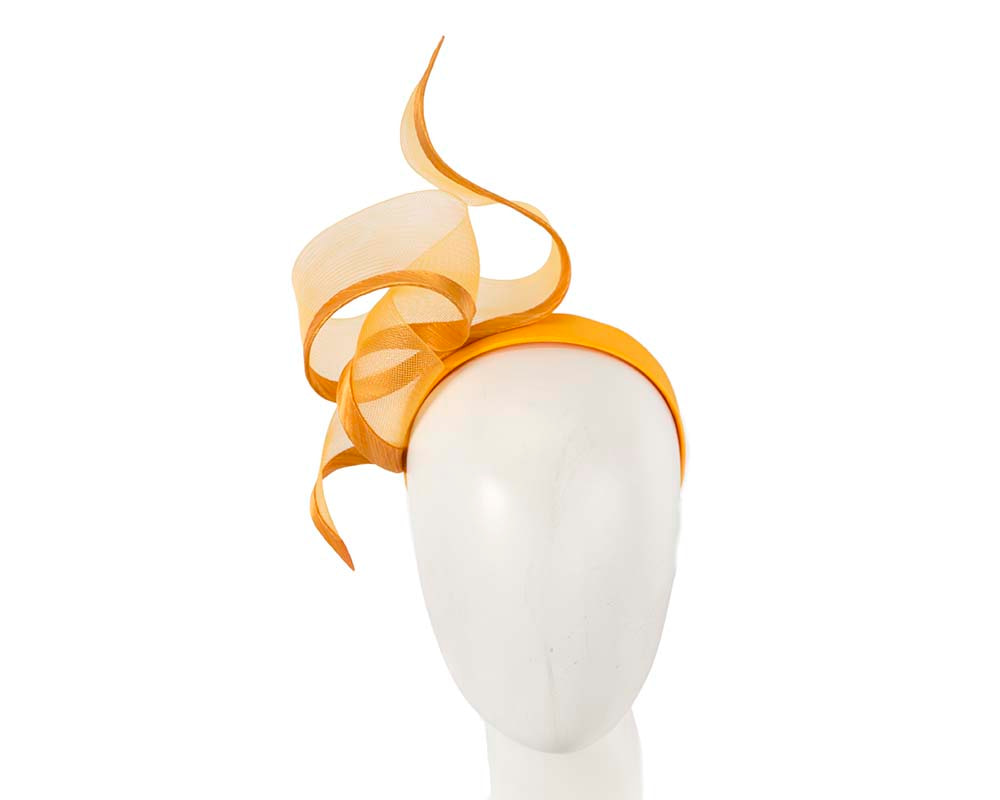 Bespoke gold yellow racing fascinator by Fillies Collection
