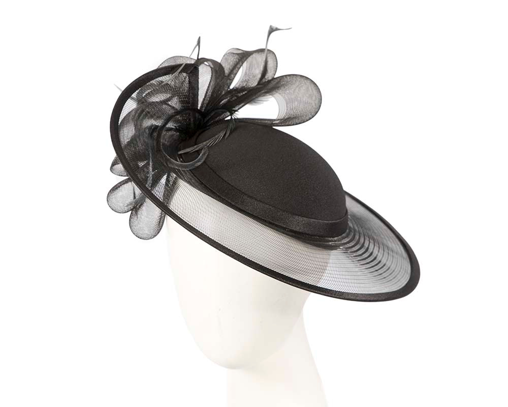 Black custom made special occasion hat