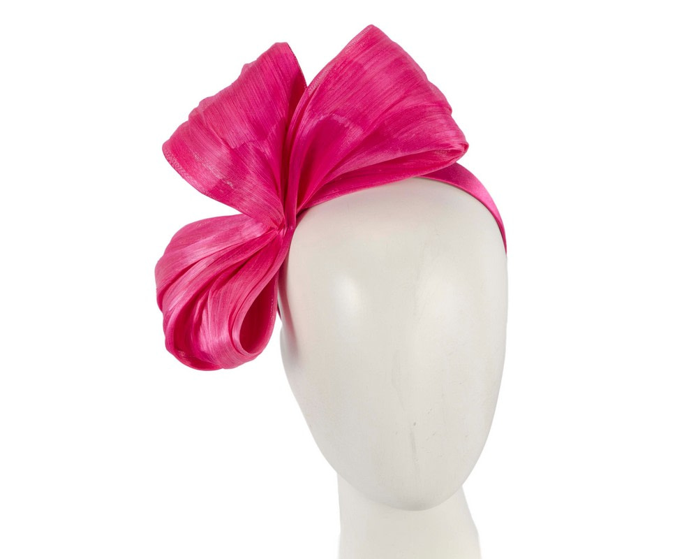 Large hot pink bow racing fascinator by Fillies Collection