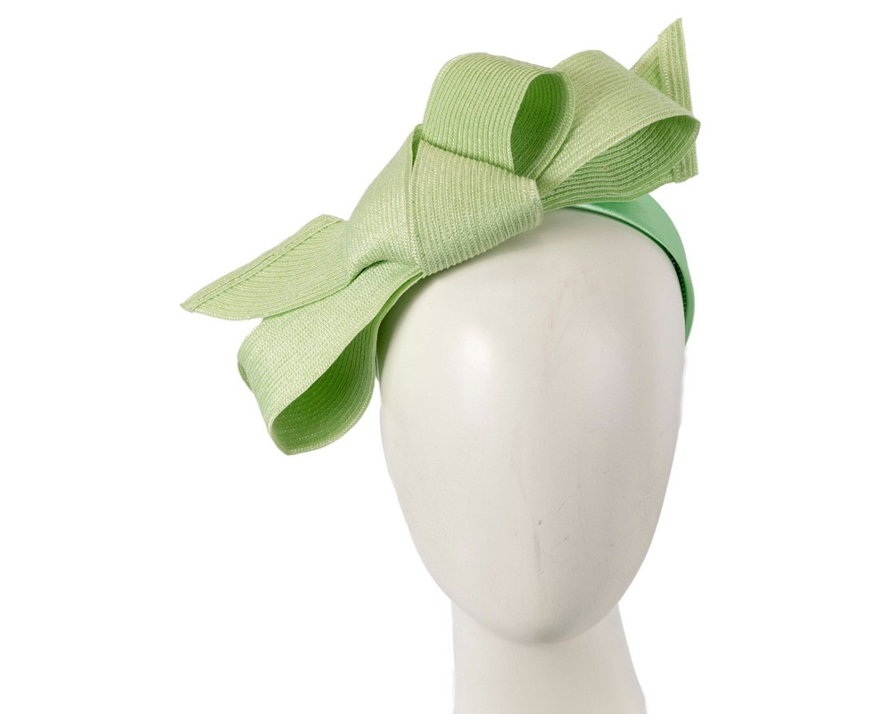 Lime bow fascinator by Max Alexander