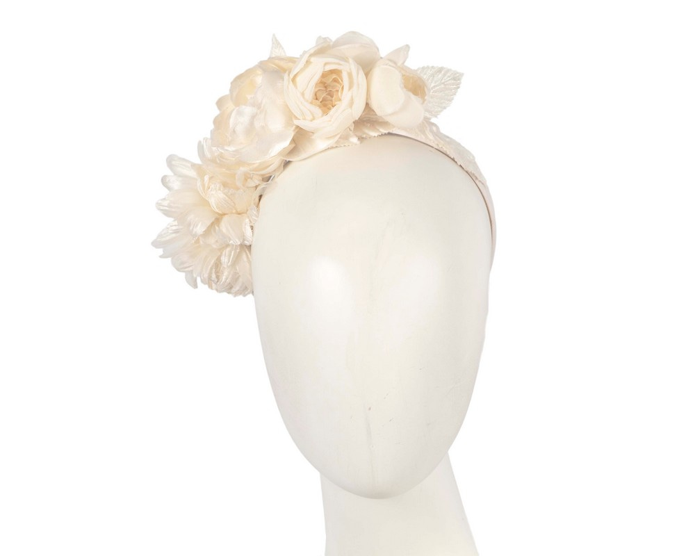 Elegant cream flower headband by Max Alexander
