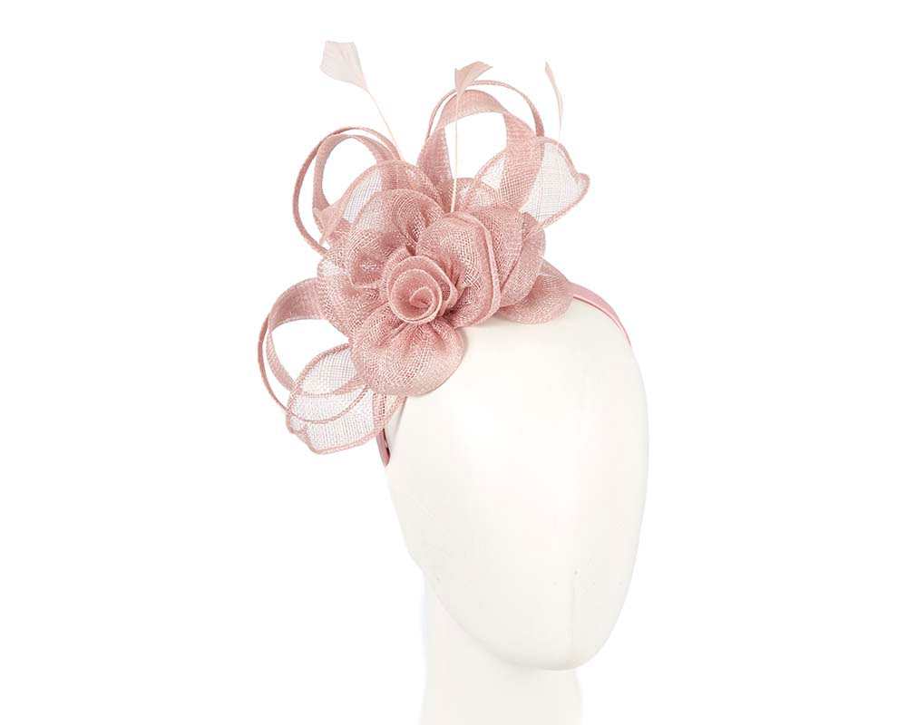 Dusty Pink sinamay flower headband by Max Alexander