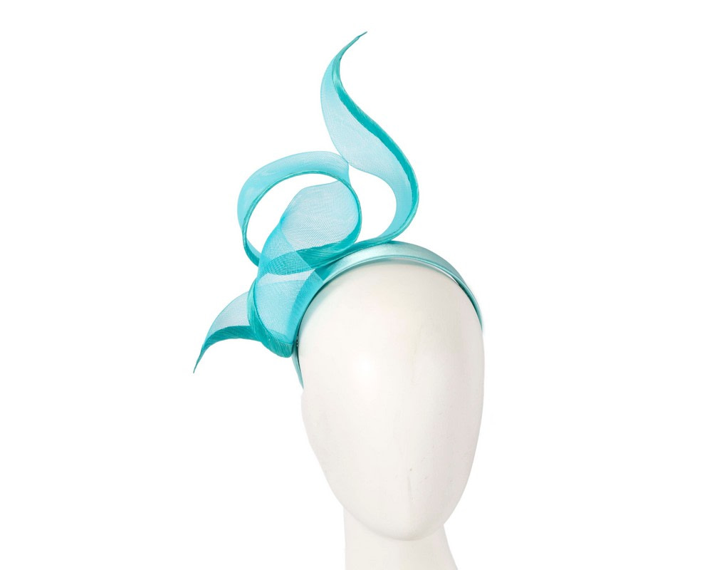 Bespoke turquoise racing fascinator by Fillies Collection