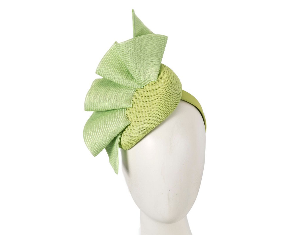 Bespoke lime green pillbox fascinator by Fillies Collection