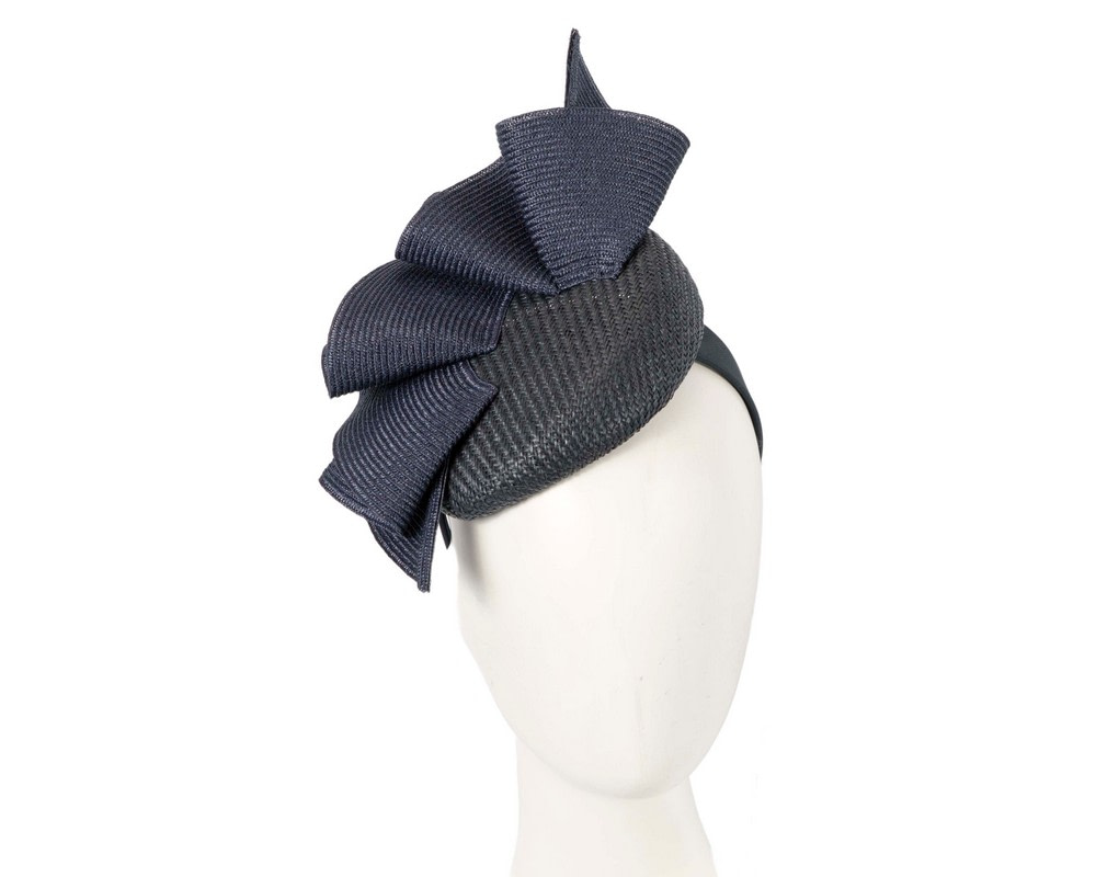 Bespoke navy pillbox fascinator by Fillies Collection