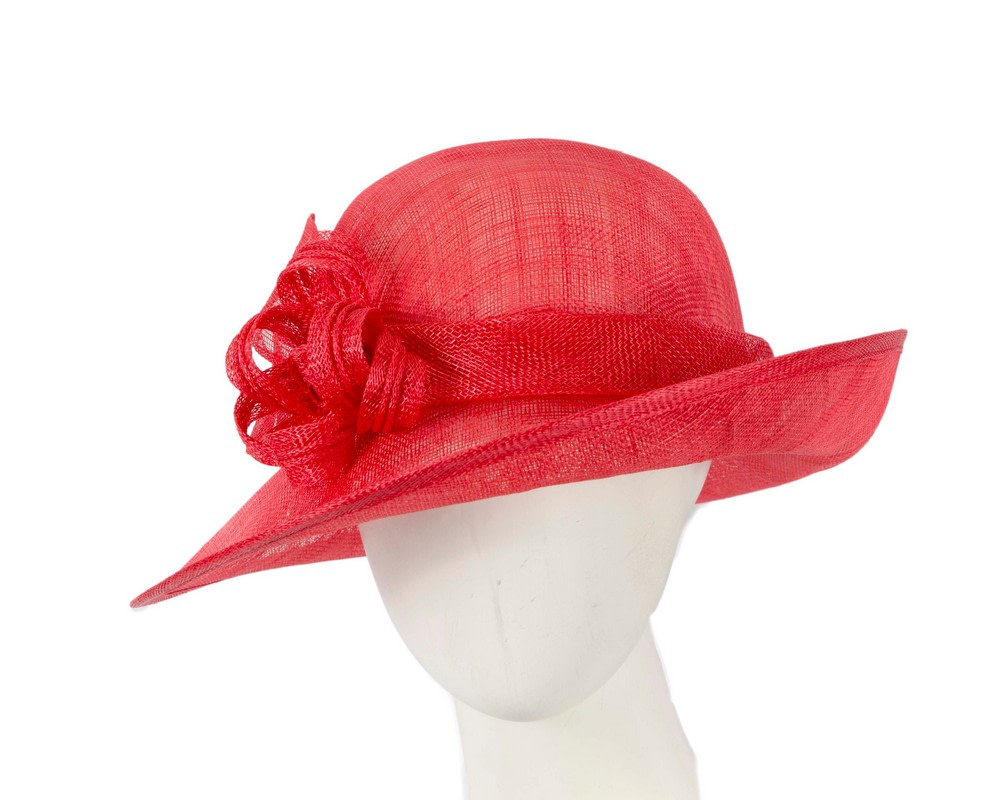 Red cloche fashion hat by Max Alexander