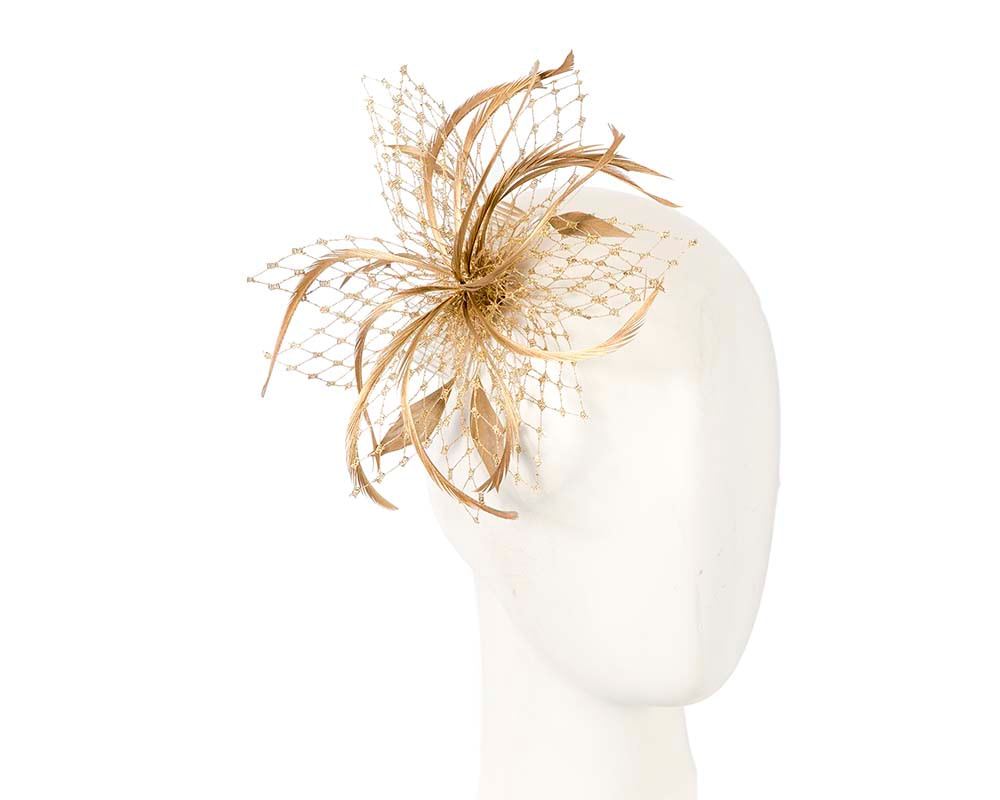 Gold Custom Made Fascinator by Cupids Millinery