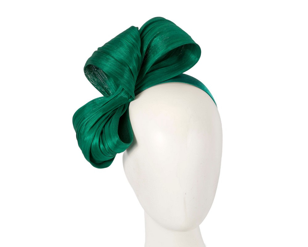 Large dark green bow racing fascinator by Fillies Collection