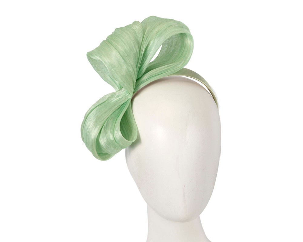 Large mint green bow racing fascinator by Fillies Collection