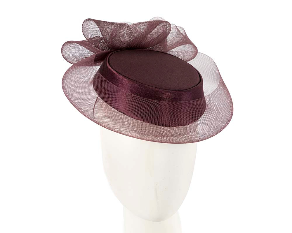 Custom made port cocktail hat by Cupids Millinery