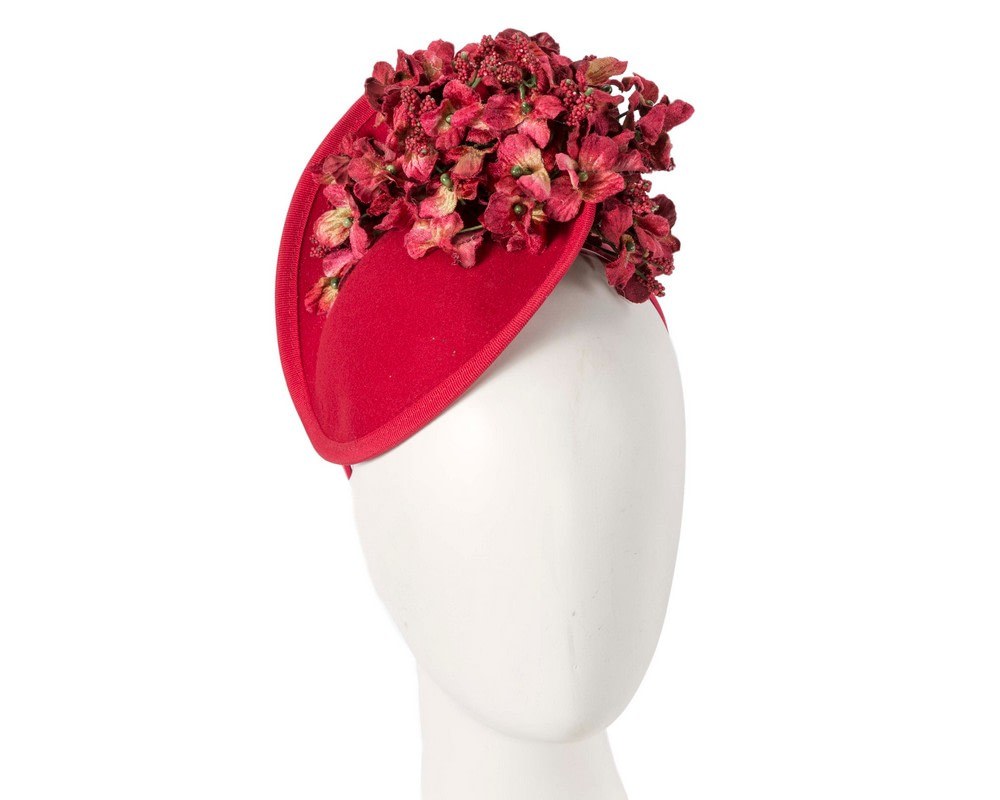 Red winter racing fascinator by Fillies Collection
