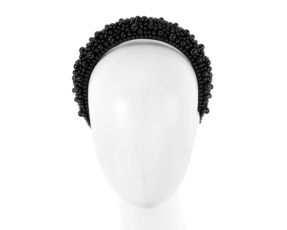 Black pearls fascinator headband