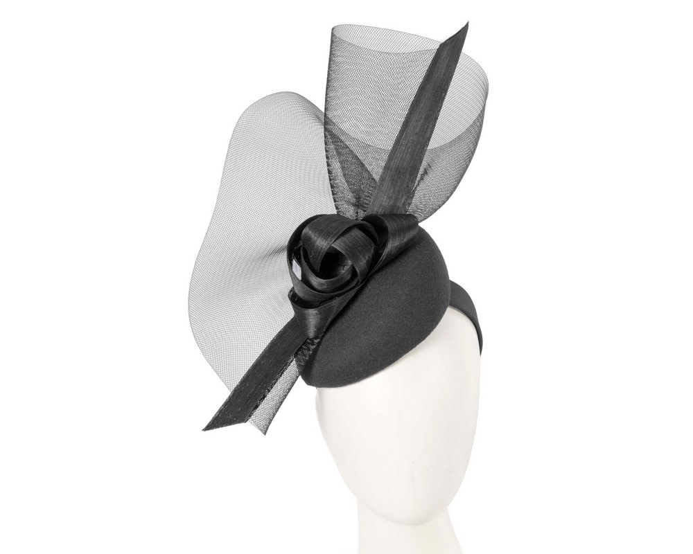 Large black winter racing fascinator by Fillies Collection
